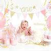 imagePandaEar Birthday Hair Bow for Baby Girls 1 2 3 4 5 6 Years Pink Sprinkle Decorations Confetti Hair Accessories for Birthday Party Photoshoot Pink1Pink
