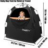 imagePandaEar Portable Blackout Tent for Babies and Toddlers Privacy Canopy Cover for Pack N Play Mini Cribs Foldable Sleep Pod Travel ampamp Indoor Use Blocks 95 Light Black