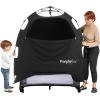 imagePandaEar Portable Blackout Tent for Babies and Toddlers Privacy Canopy Cover for Pack N Play Mini Cribs Foldable Sleep Pod Travel ampamp Indoor Use Blocks 95 Light Black