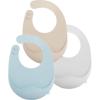 imagePandaEar 3 Pack Super Light Silicone Baby Bib for Boys Girls Waterproof Baby Bibs with Pocket Food Catcher Soft Adjustable Silicone Feeding Bibs
