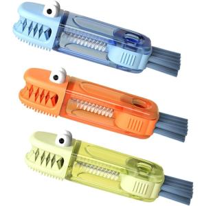 imagePandaEar 3 in 1 Cup Lid Gap Cleaning Brush Set Multifunctional jar lids Cleaning Tools Home Kitchen Crevice Brush Tools GreenBluePink