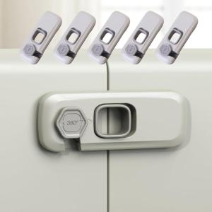 imagePandaEar 5 Pack Child Proof Refrigerator Lock Baby Safety Fridge ampamp Freezer Door Latches with Adhesive Baby Safety Locks for Cabinets Cupboard Ovens