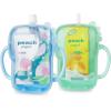 imagePandaEar 2 Pack Squeeze Proof Food Pouch Holder for Toddlers  SpillProof Baby Pouch Holder with Handles  Fits Most Food Pouches ampamp Juice Boxes Dinosaur Design BlueGreen