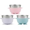 imagePandaEar 3 Pack Baby Stainless Steel Bowls with Suction NonSlip Child Food Bowl with Silicone Sleeve for Kids Toddlers Infants Extra Strong Base BPA free
