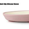 imagePandaEar 3 Pack Porcelain Toddler Plates with Silicone Sleeves  78quot Divided Kids Plates  Microwave ampamp Dishwasher Safe  NonSlip BPAFree BeigeMintPinkBeigeMintPink