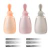 imagePandaEar 3 Pack Reusable Silicone Baby Food Pouches Squeeze Pouches for Toddler Kids with 3 Silicone Puree Feeder Spoon BPAFree Silicone Refillable Baby Food Storage 55ozDark pinkLight PinkLinen