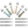 imagePandaEar 6 Pack Baby Forks for Self Feeding  Stainless Steel Tips ampamp Silicone Handle Baby Utensils for Toddlers ampamp Kids  BPAFree Easy Grip Dishwasher Safe Feeding Forks for Baby Led Weaning