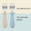 imagePandaEar 6 Pack Baby Forks for Self Feeding  Stainless Steel Tips ampamp Silicone Handle Baby Utensils for Toddlers ampamp Kids  BPAFree Easy Grip Dishwasher Safe Feeding Forks for Baby Led Weaning
