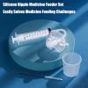 imagePandaEar Baby Medicine Dispenser Kit 4PCS  Oral Syringe Pacifier Medicine Feeder Measuring Cup ampamp Cleaning Brush  Silicone Baby Medicine Dropper for Newborns Infants ampamp Toddlers