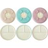 imagePandaEar 3 Pack Porcelain Toddler Plates with Silicone Sleeves  78quot Divided Kids Plates  Microwave ampamp Dishwasher Safe  NonSlip BPAFree BeigeMintPinkBeigeMintPink