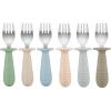 imagePandaEar 6 Pack Baby Forks for Self Feeding  Stainless Steel Tips ampamp Silicone Handle Baby Utensils for Toddlers ampamp Kids  BPAFree Easy Grip Dishwasher Safe Feeding Forks for Baby Led Weaning