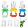 imagePandaEar Baby Fresh Fruit Food Feeder Pacifier 3 Pack Training Massaging Toy Teether Food Grade Soft Safe BPAFree Silicone Pouches Babies Toddlers Infants Kids