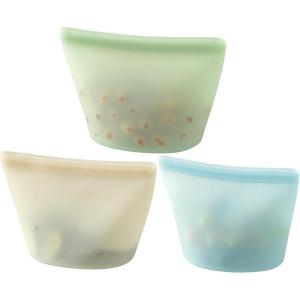 imagePandaEar 3 Pack Reusable Silicone Food Storage Bags Sandwich Snack Bags Leakproof BPA Free Dishwasher Safe Food Storage Bags for Snacks Fruits Vegetables