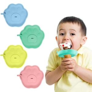 imagePandaEar 4 Pack Popsicle Holder for Kids Silicone Ice Cream Cone ampamp Popsicle Drip Catcher with Builtin Straw MessFree Frozen Treat Holder
