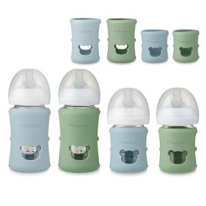 imagePandaEar 4 Pack Silicone Sleeves for Philips Avent Natural Glass Baby Bottles 2 x 4oz ampamp 2 x 8oz BPAFree Shatterproof Covers Heat Resistant AntiSlip Grip Fits 4oz and 8oz Avent Glass Bottles