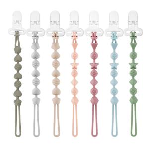 imagePandaEar 7 Pack Silicone Pacifier Clips Pacifier Holder with One Piece Design for Baby Boys ampamp Girls 3 Month Teething Toys Teethers
