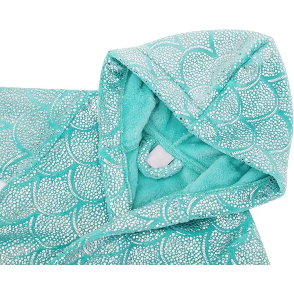 Verabella Boys Girls Plush Soft Fleece Printed Hooded Cover upGreen Mermaid Bling Bling