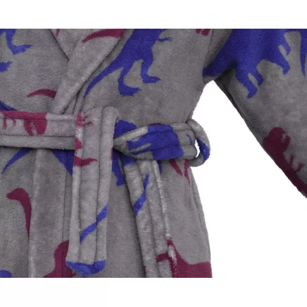 Verabella Boys Girls Plush Soft Fleece Printed Hooded Cover upRed Blue Dinogrey