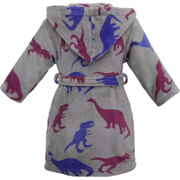 Verabella Boys Girls Plush Soft Fleece Printed Hooded Cover upRed Blue Dinogrey