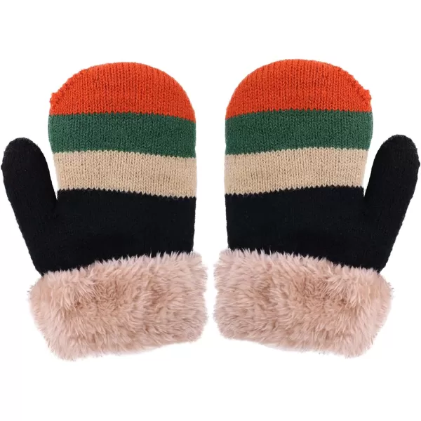 Verabella Boys Girls Sherpa Lined Fuzzy Cuff Winter Mittens Kids Knitted Gloves 3 Pairs3 Pairs Style10