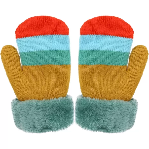 Verabella Boys Girls Sherpa Lined Fuzzy Cuff Winter Mittens Kids Knitted Gloves 3 Pairs3 Pairs Style10