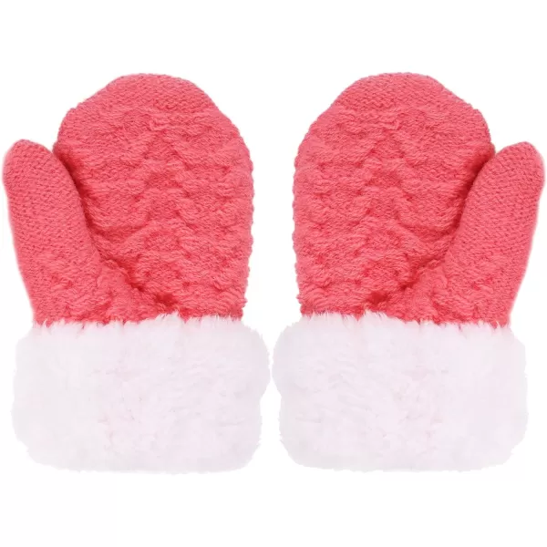 Verabella Boys Girls Sherpa Lined Fuzzy Cuff Winter Mittens Kids Knitted Gloves 3 Pairs3 Pairs Style4