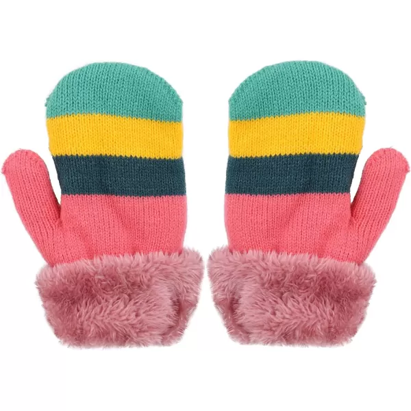 Verabella Boys Girls Sherpa Lined Fuzzy Cuff Winter Mittens Kids Knitted Gloves 3 Pairs3 Pairs Style9