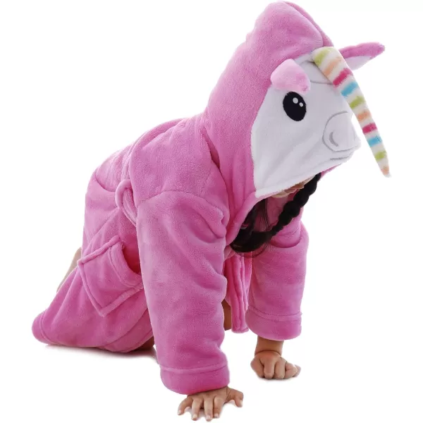 Verabella Boys Girls UltraPlush Soft Hooded Animal Theme Cover upUnicorn Pink