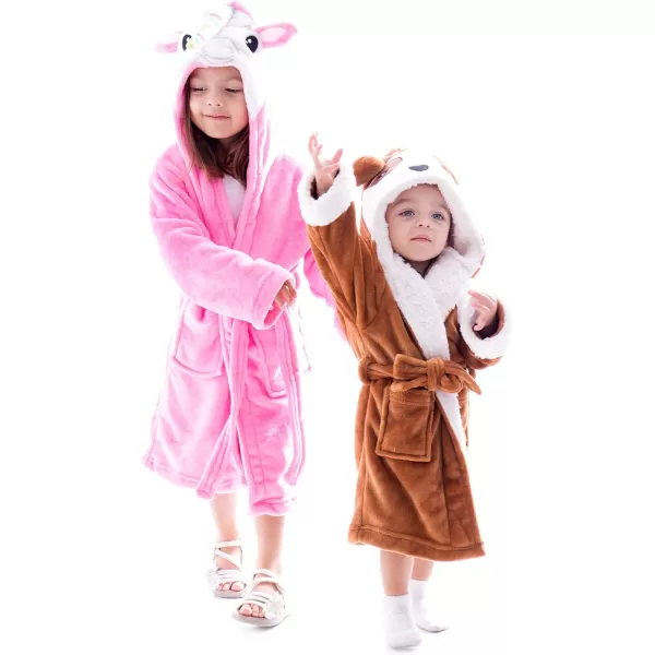 Verabella Boys Girls UltraPlush Soft Hooded Animal Theme Cover upUnicorn Pink