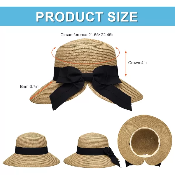 Verabella Sun Hats for Women UPF 50 Womens Lightweight FoldablePackable Beach Sun HatBeige