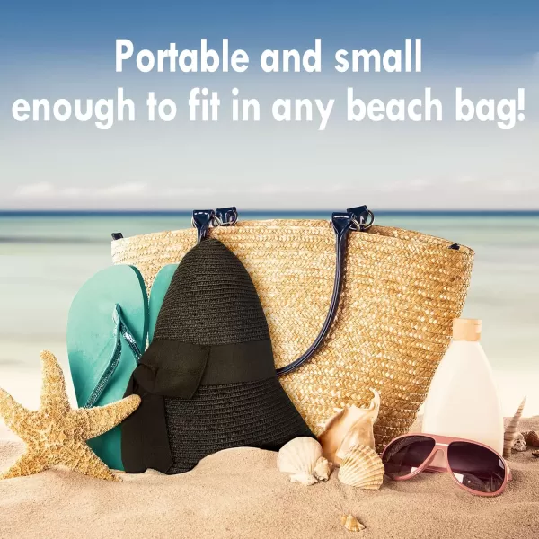 Verabella Sun Hats for Women UPF 50 Womens Lightweight FoldablePackable Beach Sun HatBlack