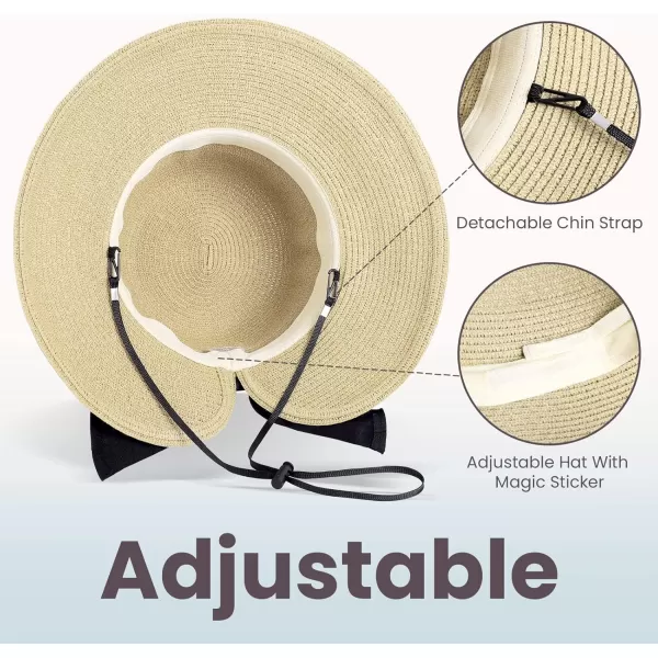 Verabella Sun Hats for Women UPF 50 Womens Lightweight FoldablePackable Beach Sun HatLight Beige