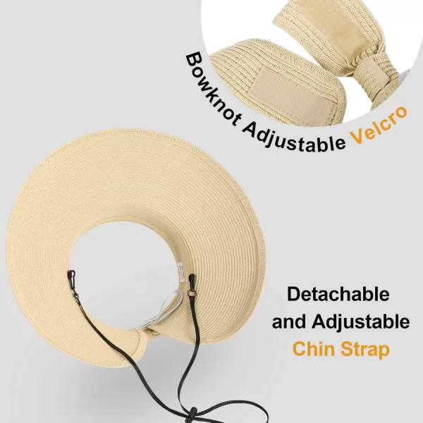 Verabella Sun Visors for Women UV Protection Wide Brim Ponytail Beach Hat Roll Up Packable Straw Visor HatOffwhite