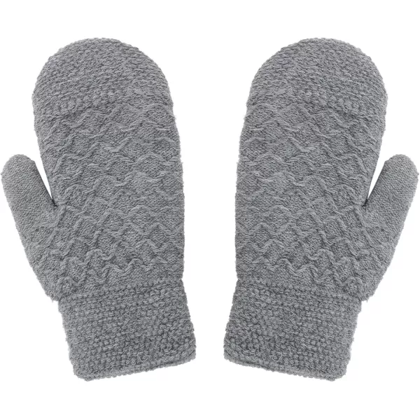 Verabella Women Mittens Winter Knit Sherpa Lined Girls MittinsBlackGery