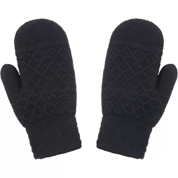 Verabella Women Mittens Winter Knit Sherpa Lined Girls MittinsBlackGery
