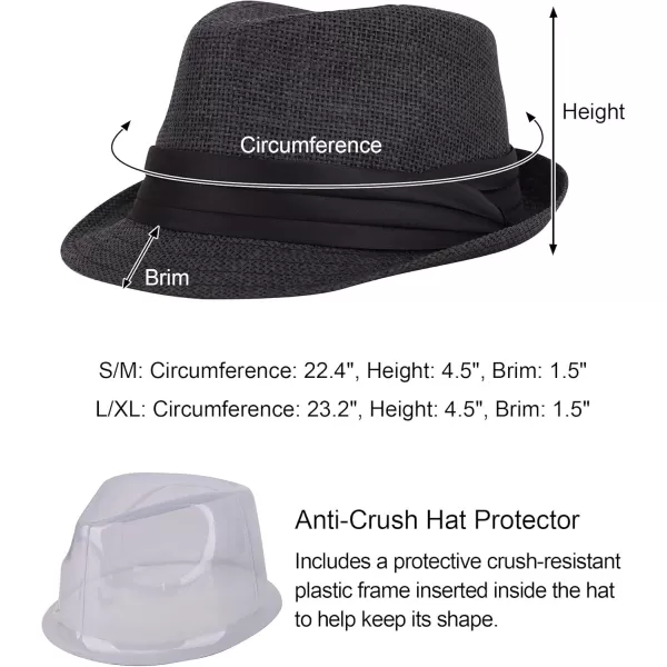 Verabella Women Summer Short Brim Straw Fedora Sun HatBlack