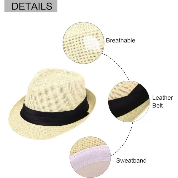 Verabella Women Summer Short Brim Straw Fedora Sun HatNatural