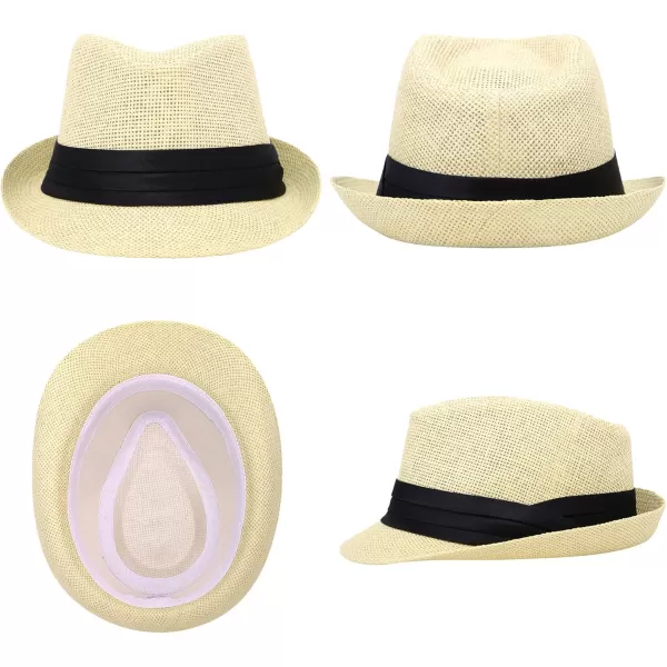 Verabella Women Summer Short Brim Straw Fedora Sun HatNatural