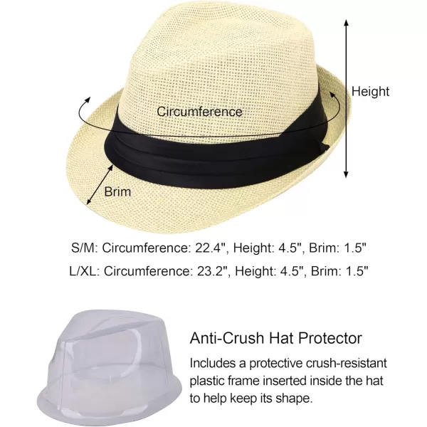 Verabella Women Summer Short Brim Straw Fedora Sun HatNatural