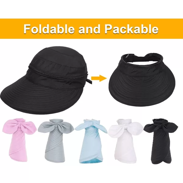Verabella Womens Beach Hat Summer    for Hiking Sun Protection Visor Sun Protection HatBlack