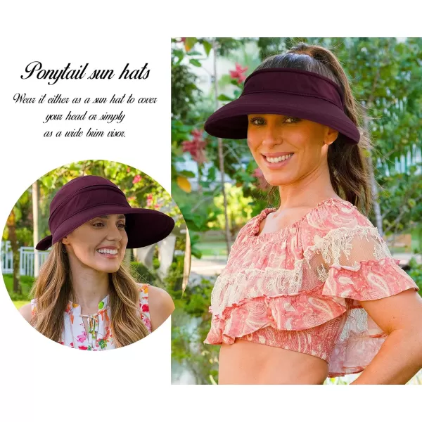 Verabella Womens Beach Hat Summer    for Hiking Sun Protection Visor Sun Protection HatBurgundy