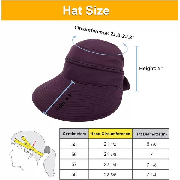 Verabella Womens Beach Hat Summer    for Hiking Sun Protection Visor Sun Protection HatBurgundy