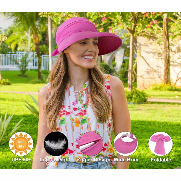 Verabella Womens Beach Hat Summer    for Hiking Sun Protection Visor Sun Protection HatRose