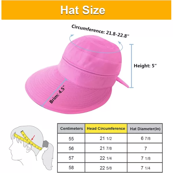 Verabella Womens Beach Hat Summer    for Hiking Sun Protection Visor Sun Protection HatRose