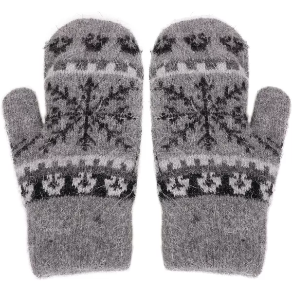 Verabella Womens Mittens Cold WeatherFair Isle Knit Sherpa Lined Winter MittensBlackDark Grey Mittens