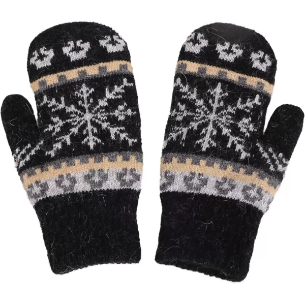 Verabella Womens Mittens Cold WeatherFair Isle Knit Sherpa Lined Winter MittensBlackPurple Mittens