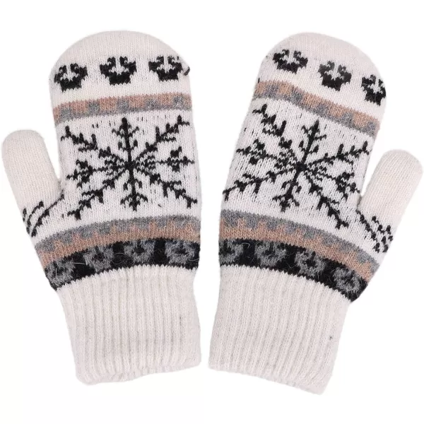 Verabella Womens Mittens Cold WeatherFair Isle Knit Sherpa Lined Winter MittensBlackWhite Mittens