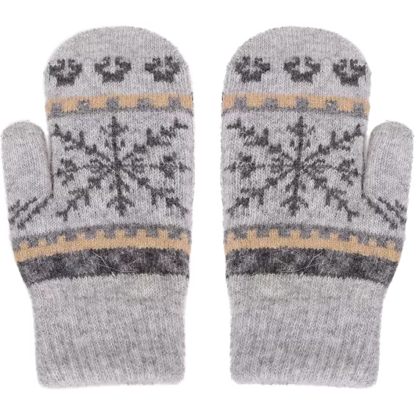 Verabella Womens Mittens Cold WeatherFair Isle Knit Sherpa Lined Winter MittensLight GreyPurple Mittens