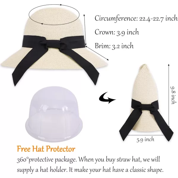 Womens Sun Hats UV Protection Large Wide Brim Hat Women Packable Sun Hat for Women Straw HatsMixed Beige