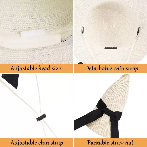 Womens Sun Hats UV Protection Large Wide Brim Hat Women Packable Sun Hat for Women Straw HatsMixed Beige